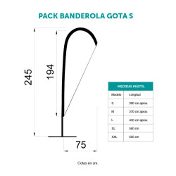Pack completo Banderola Gota doble cara